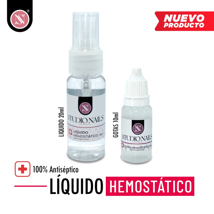2 STUDIO NAILS | Líquido Hemostático para Uñas 100% Antiséptico - Control de Sangrado Profesional para Manicure y Pedicure - Imagen 1