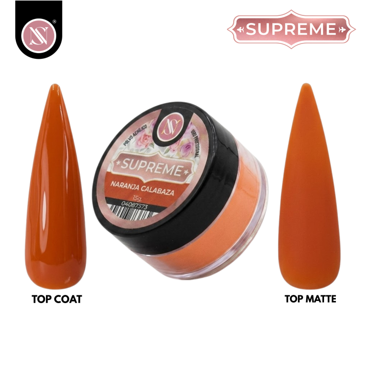 10 Polvo Acrilico Supreme 15gr - Naranja Calabaza - Imagen 1