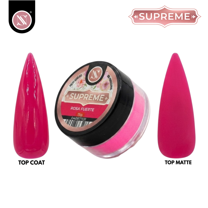 9 Polvo Acrilico Supreme 15gr - Rosa Fuerte - Imagen 1