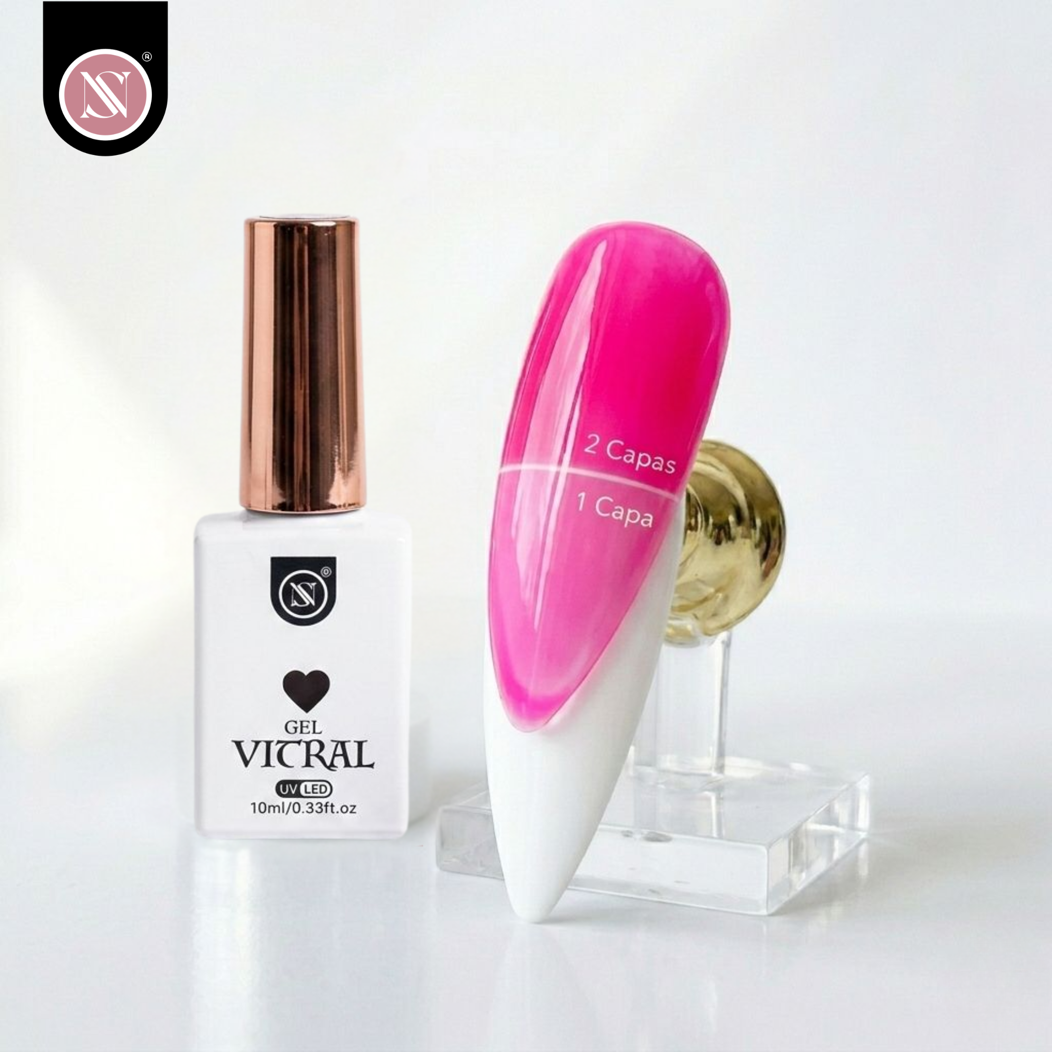 4 Gel Polish Vitral Individual 10 ml – Edición Corazón | Studio Nails - Imagen 4