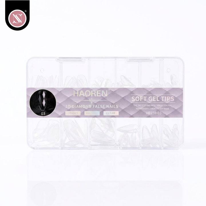 1 Soft Gel Tips 3D Diamond Clear - 120 piezas - Imagen 1
