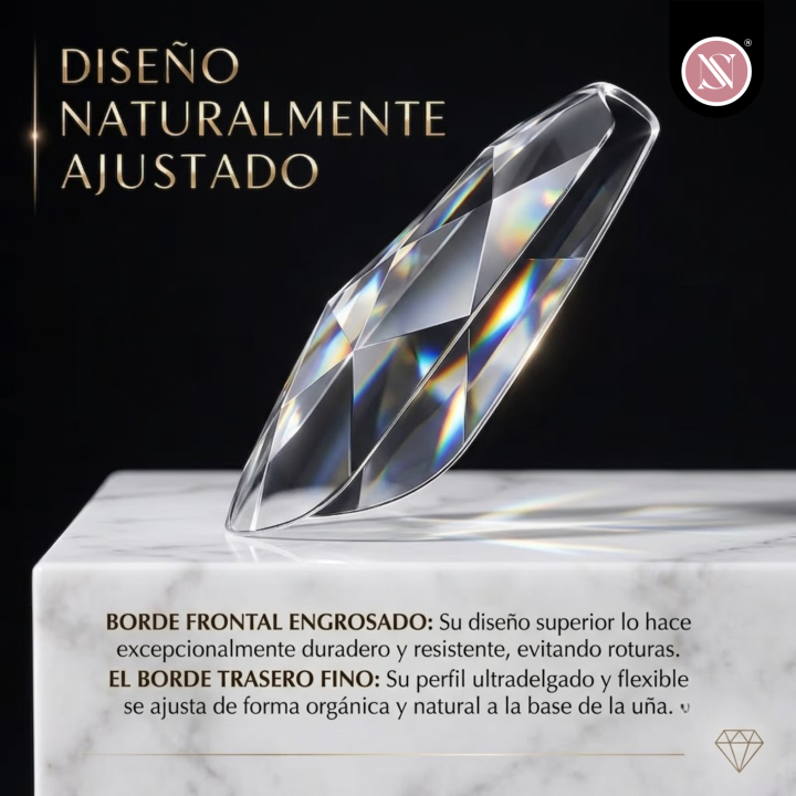 3 Soft Gel Tips 3D Diamond Clear - 120 piezas - Imagen 3